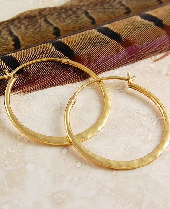 Hammered Hoop Earrings In Gold Reppin Jones Jewellers Small Hammered Gold Hoop Earrings